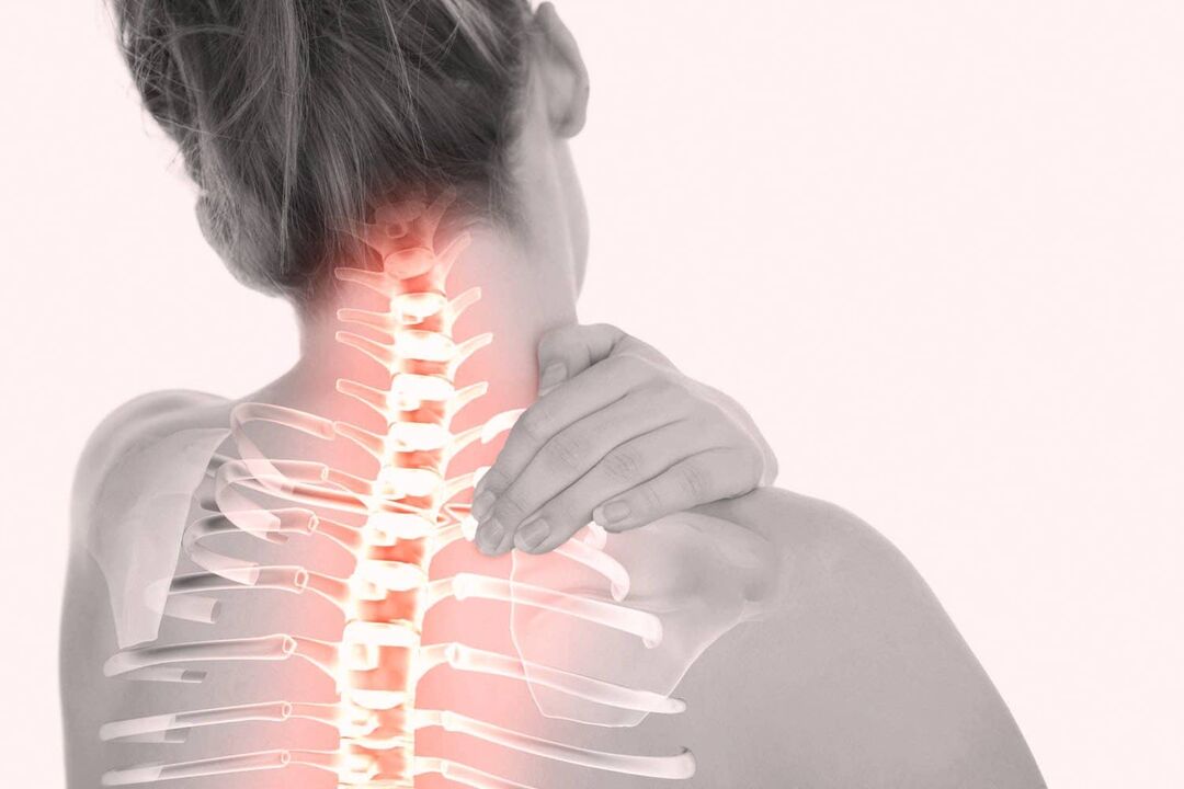 Dor na columna cervical debido á osteocondrose